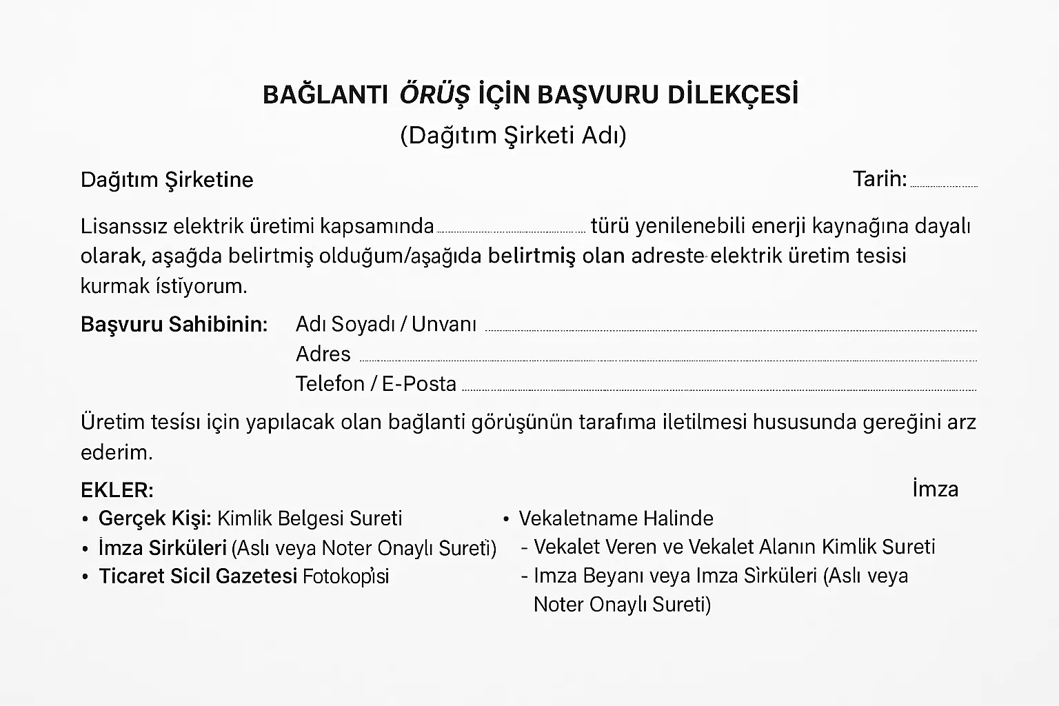 Başvuru Dilekçesi