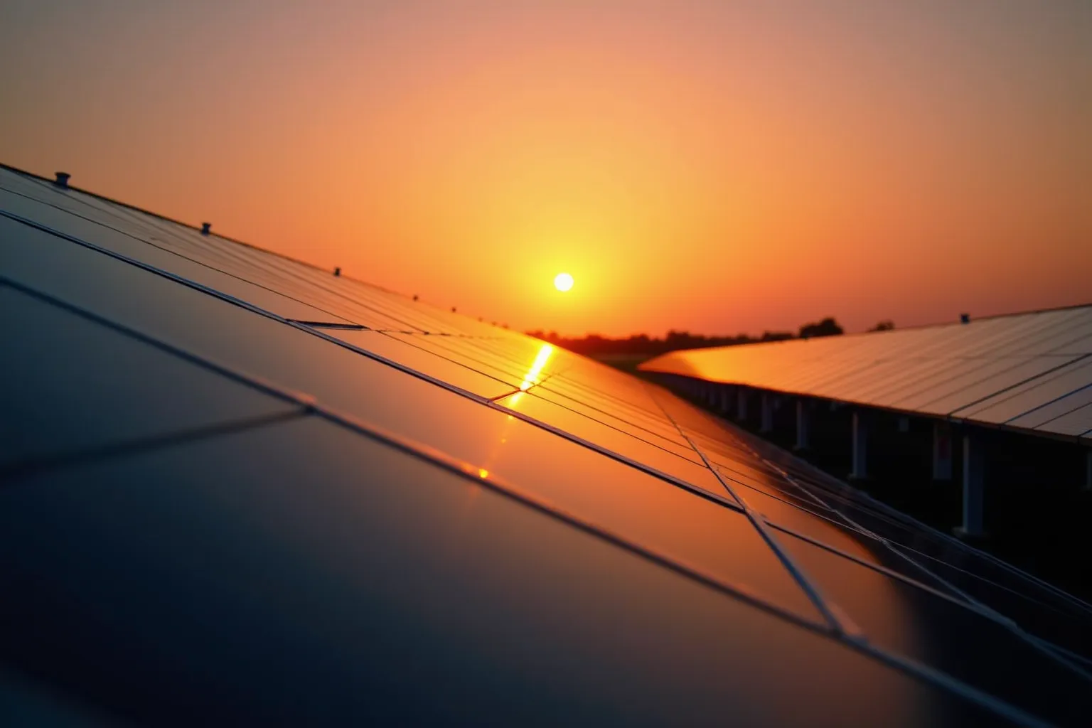 Güneş enerjisi panelleri üzerinde gün batımı ve teşvikler