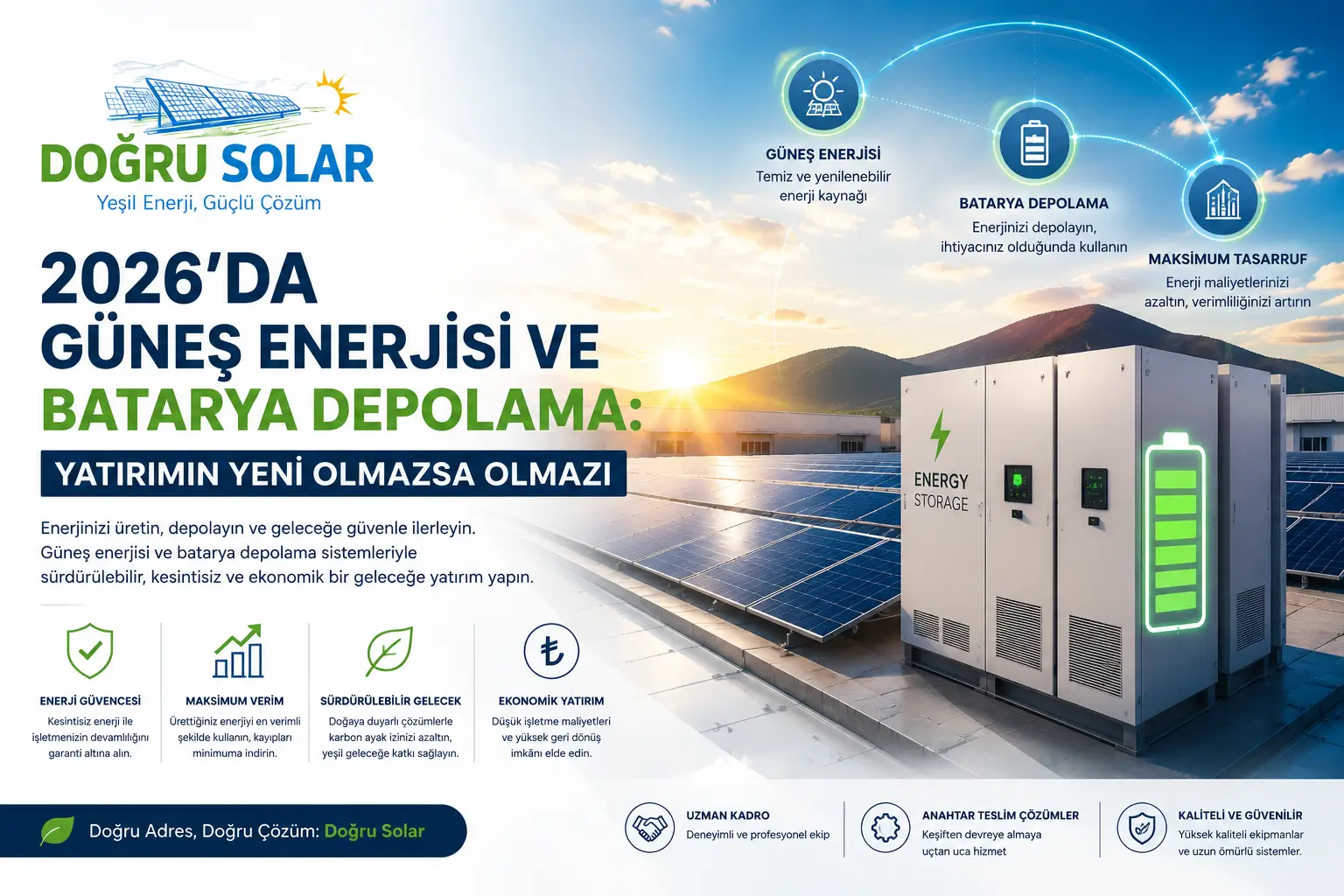 2026'da Güneş Enerjisi ve Batarya Depolama: Yatırımın Yeni Olmazsa Olmazı