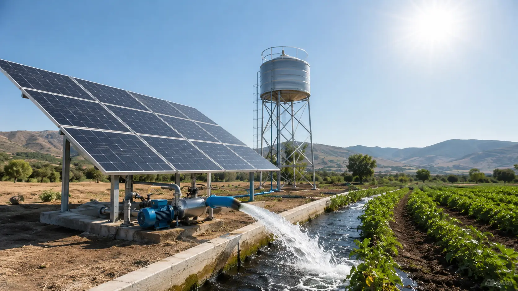 Akü olmadan çalışan güneş enerjisi ile tarımsal sulama sistemi